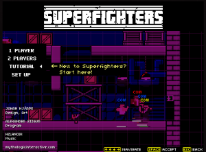 The beginning screen of the game Superfighters